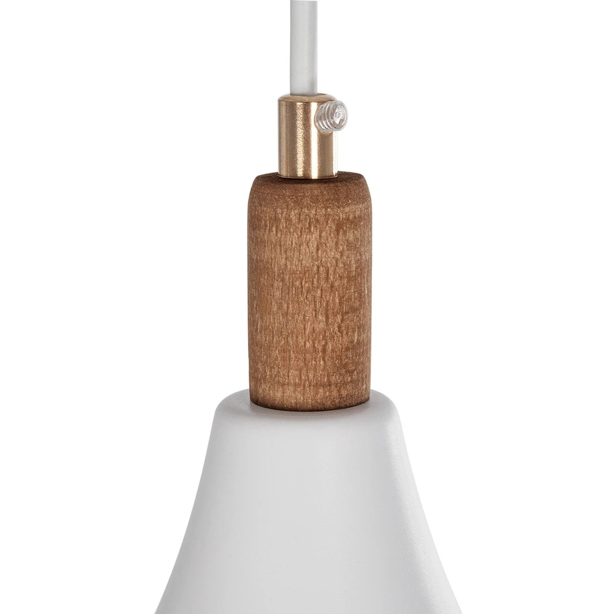 BELFRY 203-0076 Μοντέρνο Κρεμαστό Φωτιστικό Καμπάνα Μονόφωτο 1 x E27 IP20 Λεύκο με Χρυσό Πλαστικό - Μ29.5 x Π29.5 x Υ90cm