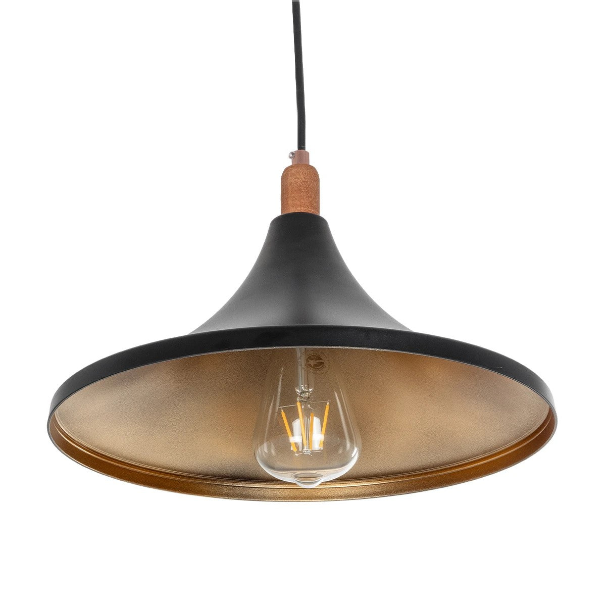 BELFRY 203-0077 Μοντέρνο Κρεμαστό Φωτιστικό Οροφής με Ντουί 1 x E27 AC 220-240V IP20 - Μαύρο & Χρυσό - Μ29.5 x Π29.5 x Υ22