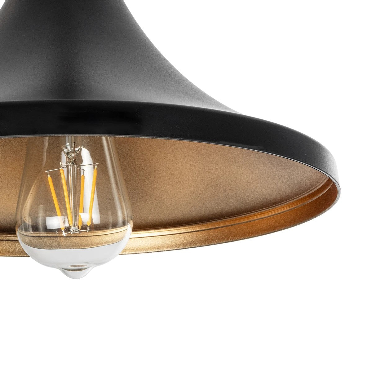 BELFRY 203-0077 Μοντέρνο Κρεμαστό Φωτιστικό Οροφής με Ντουί 1 x E27 AC 220-240V IP20 - Μαύρο & Χρυσό - Μ29.5 x Π29.5 x Υ22