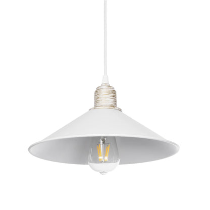 FERRO 203-0083 Μοντέρνο Κρεμαστό Φωτιστικό Καμπάνα Μονόφωτο 1 x E27 IP20 Λευκό & Χρυσό Πλαστικό - Μ30 x Π30 x Υ15cm