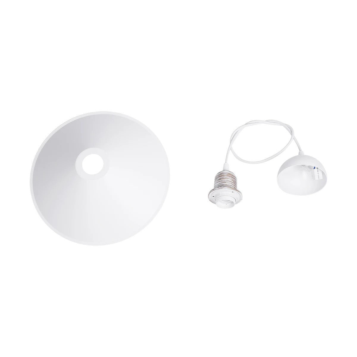 FERRO 203-0083 Μοντέρνο Κρεμαστό Φωτιστικό Καμπάνα Μονόφωτο 1 x E27 IP20 Λευκό & Χρυσό Πλαστικό - Μ30 x Π30 x Υ15cm