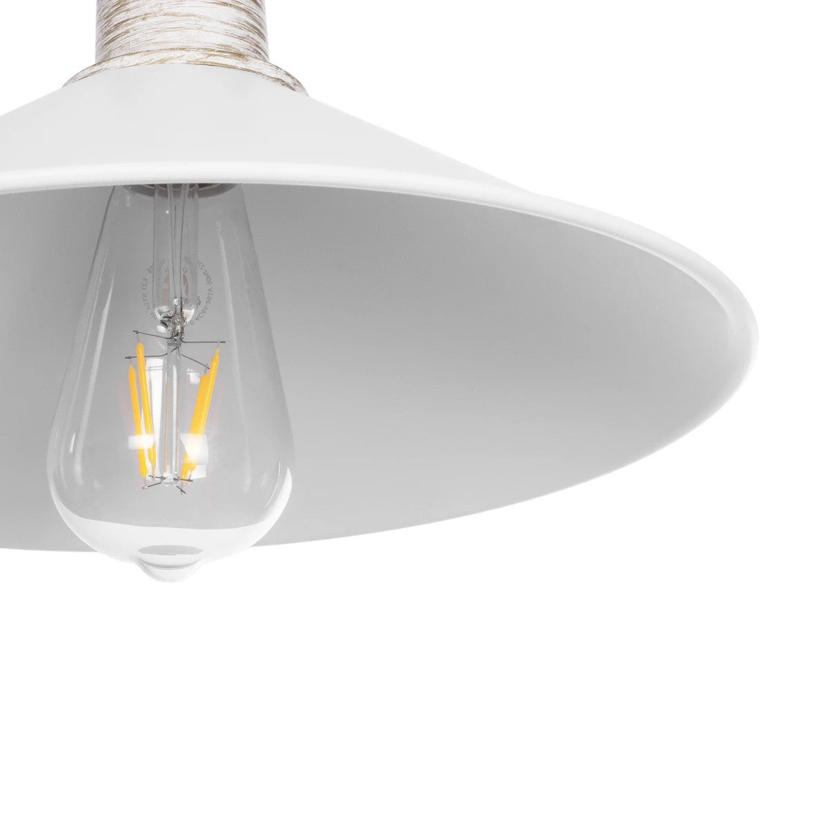 FERRO 203-0083 Μοντέρνο Κρεμαστό Φωτιστικό Καμπάνα Μονόφωτο 1 x E27 IP20 Λευκό & Χρυσό Πλαστικό - Μ30 x Π30 x Υ15cm