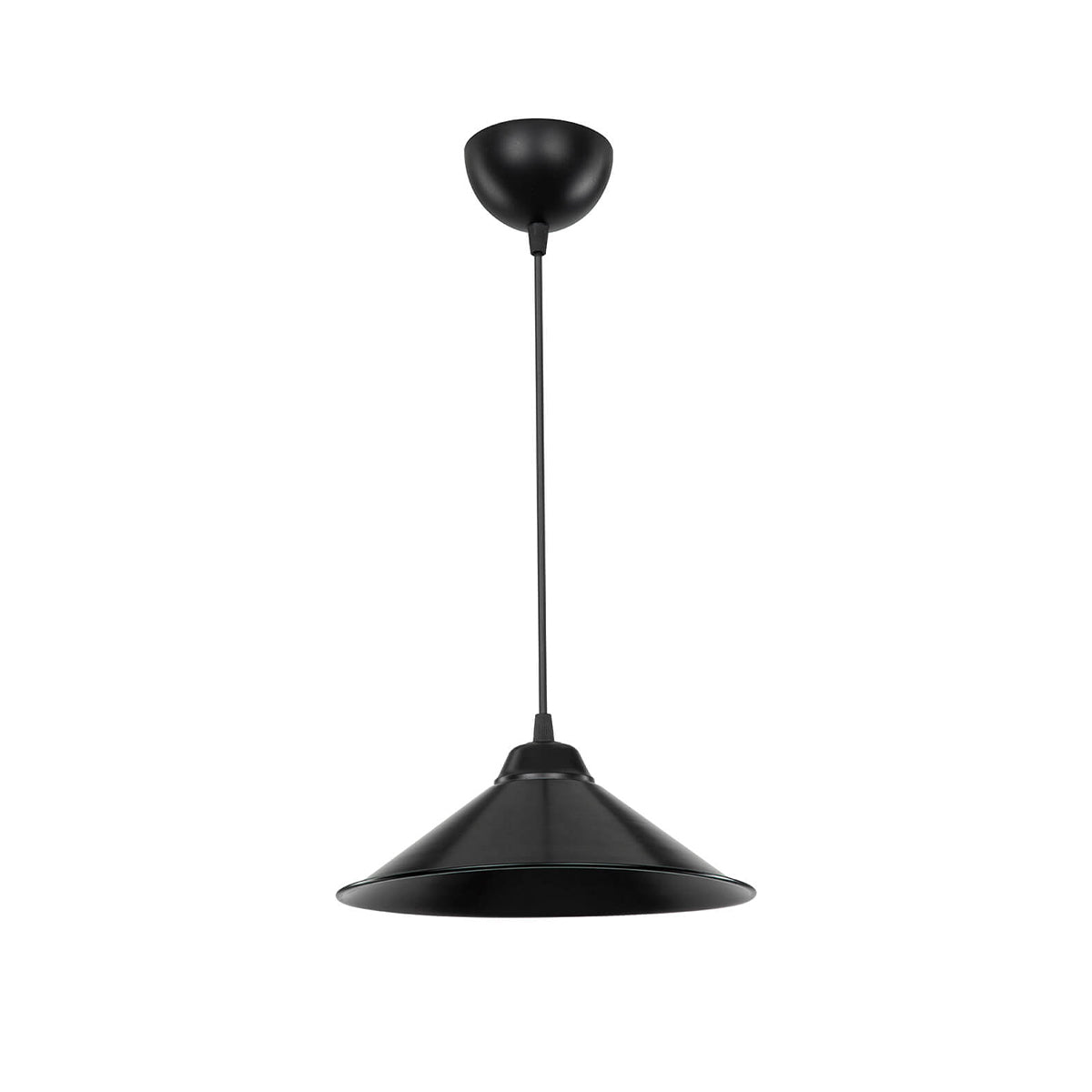 FERRO 203-0084 Μοντέρνο Κρεμαστό Φωτιστικό Καμπάνα Μονόφωτο 1 x E27 IP20 Μαύρο Πλαστικό - Μ30 x Π30 x Υ90cm
