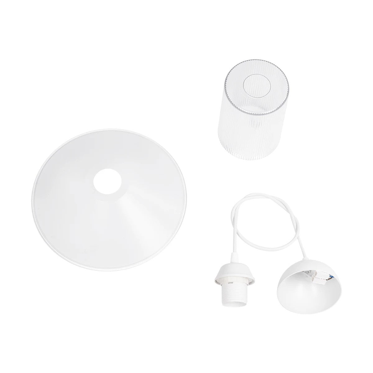 PROMO 203-0088 Μοντέρνο Κρεμαστό Φωτιστικό Οροφής με Ντουί 1 x E27 AC 220-240V IP20 - Λευκό - Μ25.5 x Π25.5 x Υ20