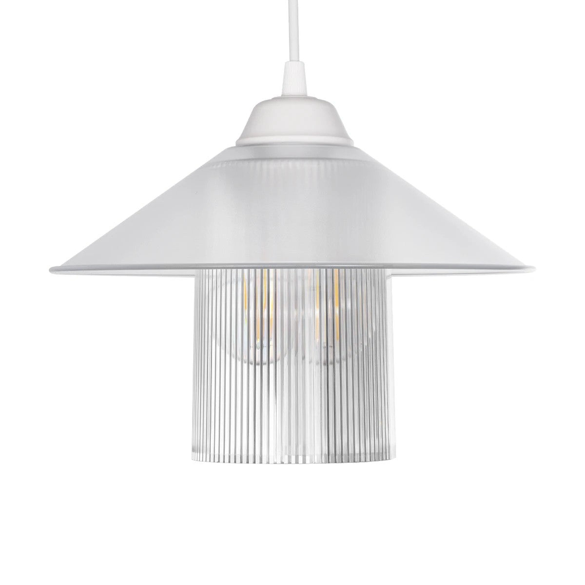 PROMO 203-0088 Μοντέρνο Κρεμαστό Φωτιστικό Οροφής με Ντουί 1 x E27 AC 220-240V IP20 - Λευκό - Μ25.5 x Π25.5 x Υ20