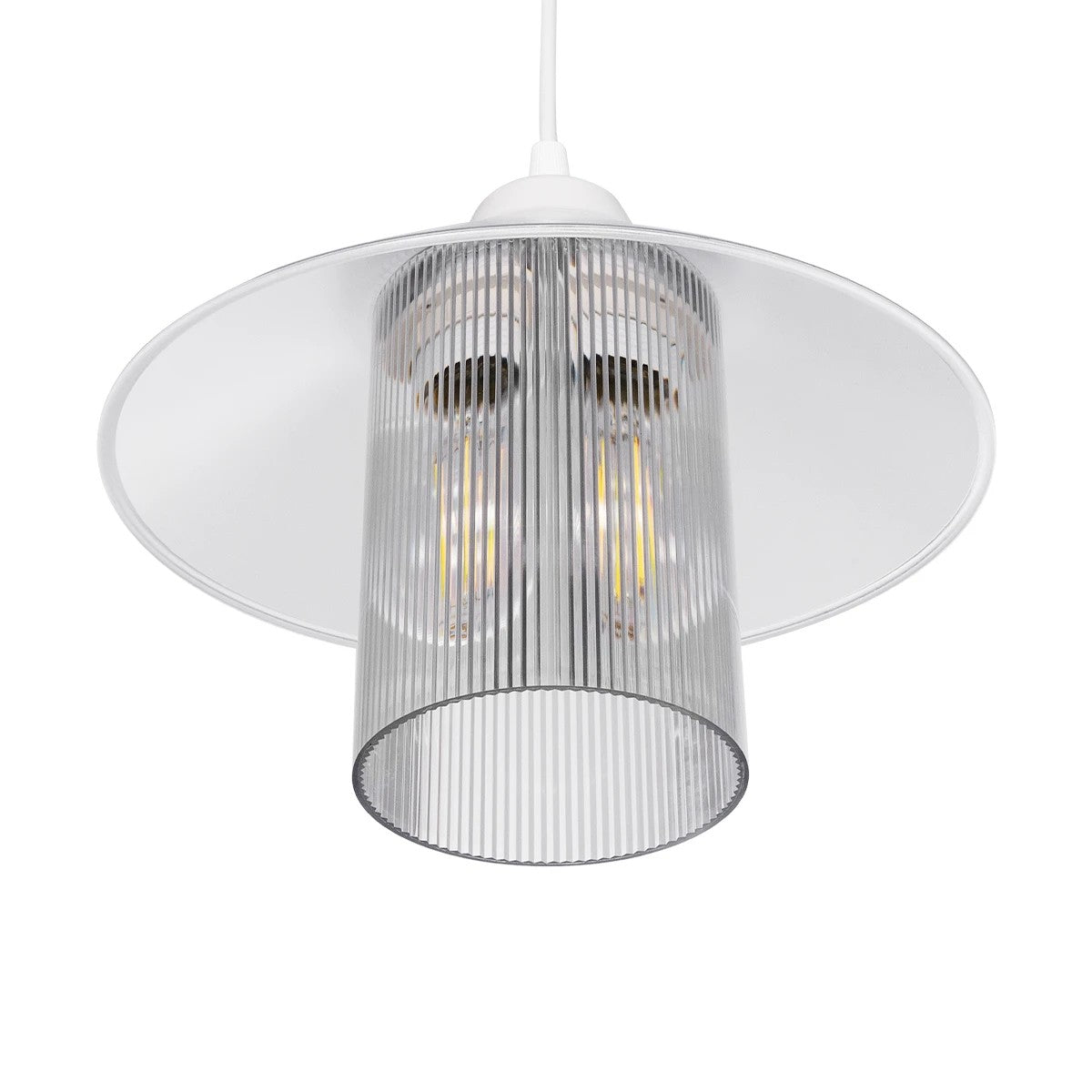 PROMO 203-0088 Μοντέρνο Κρεμαστό Φωτιστικό Οροφής με Ντουί 1 x E27 AC 220-240V IP20 - Λευκό - Μ25.5 x Π25.5 x Υ20