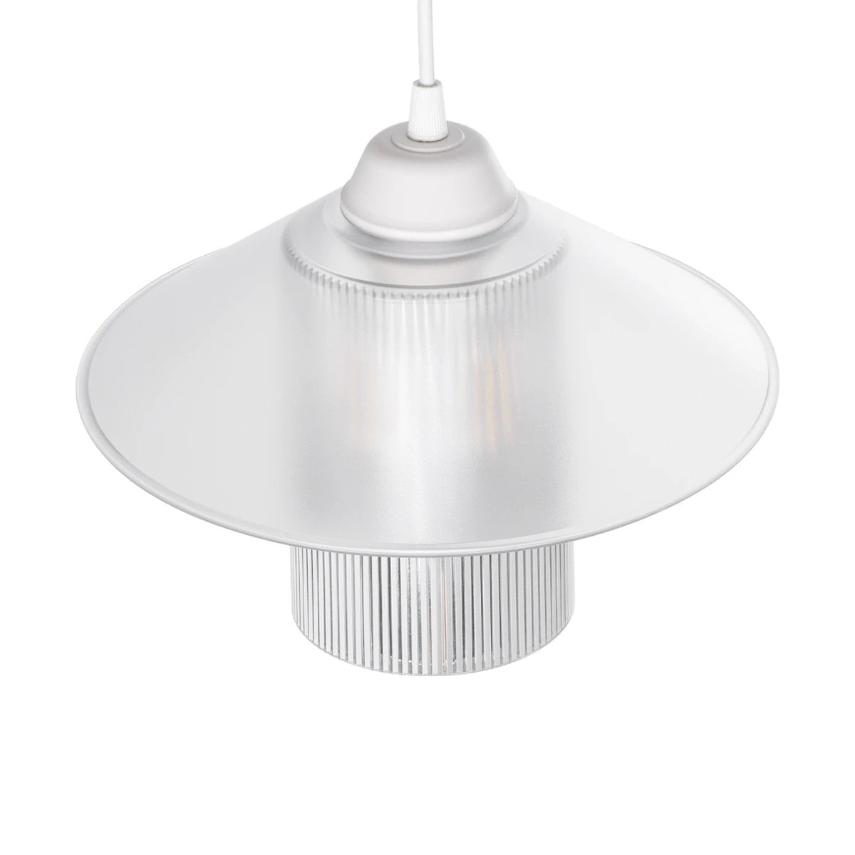 PROMO 203-0088 Μοντέρνο Κρεμαστό Φωτιστικό Οροφής με Ντουί 1 x E27 AC 220-240V IP20 - Λευκό - Μ25.5 x Π25.5 x Υ20