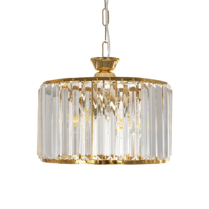 GLAMOROUS 203-0094 Κλασικό Κρεμαστό Φωτιστικό Οροφής με Ντουί 3 x E27 AC 220-240V IP20 - Χρυσό & Διάφανο - Μ28 x Π28 x Υ21.5