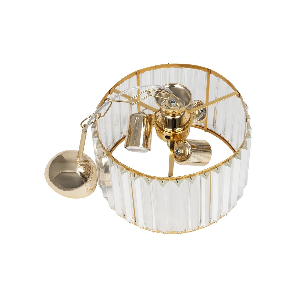 GLAMOROUS 203-0094 Κλασικό Κρεμαστό Φωτιστικό Οροφής με Ντουί 3 x E27 AC 220-240V IP20 - Χρυσό & Διάφανο - Μ28 x Π28 x Υ21.5