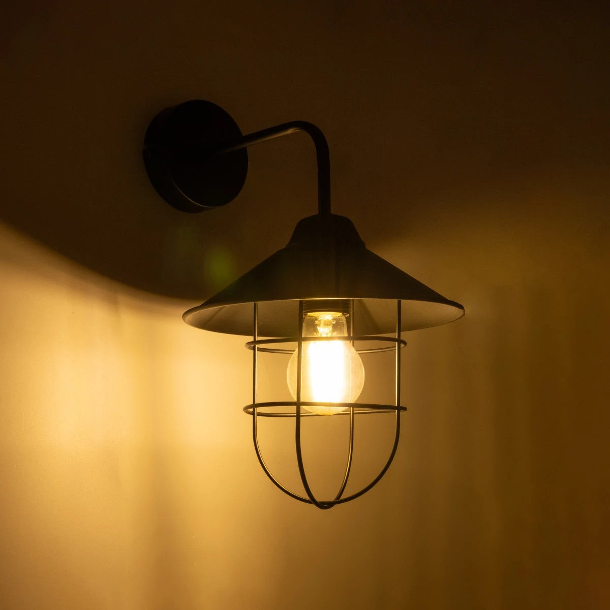 CAGE 203-0096 Vintage Επιτοίχιο Φωτιστικό Απλίκα Μονόφωτο 1 x E27 IP20 Μαύρο Πλαστικό - M22 x Π28 x Υ35