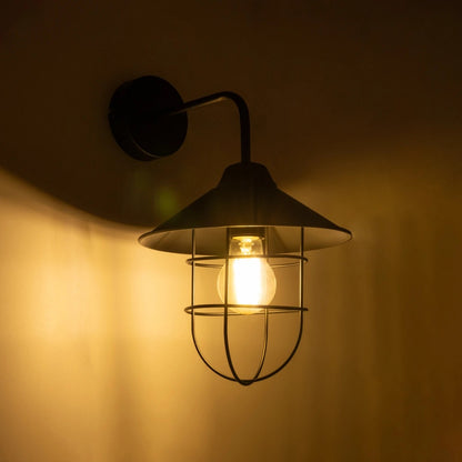 CAGE 203-0096 Vintage Επιτοίχιο Φωτιστικό Απλίκα Μονόφωτο 1 x E27 IP20 Μαύρο Πλαστικό - M22 x Π28 x Υ35