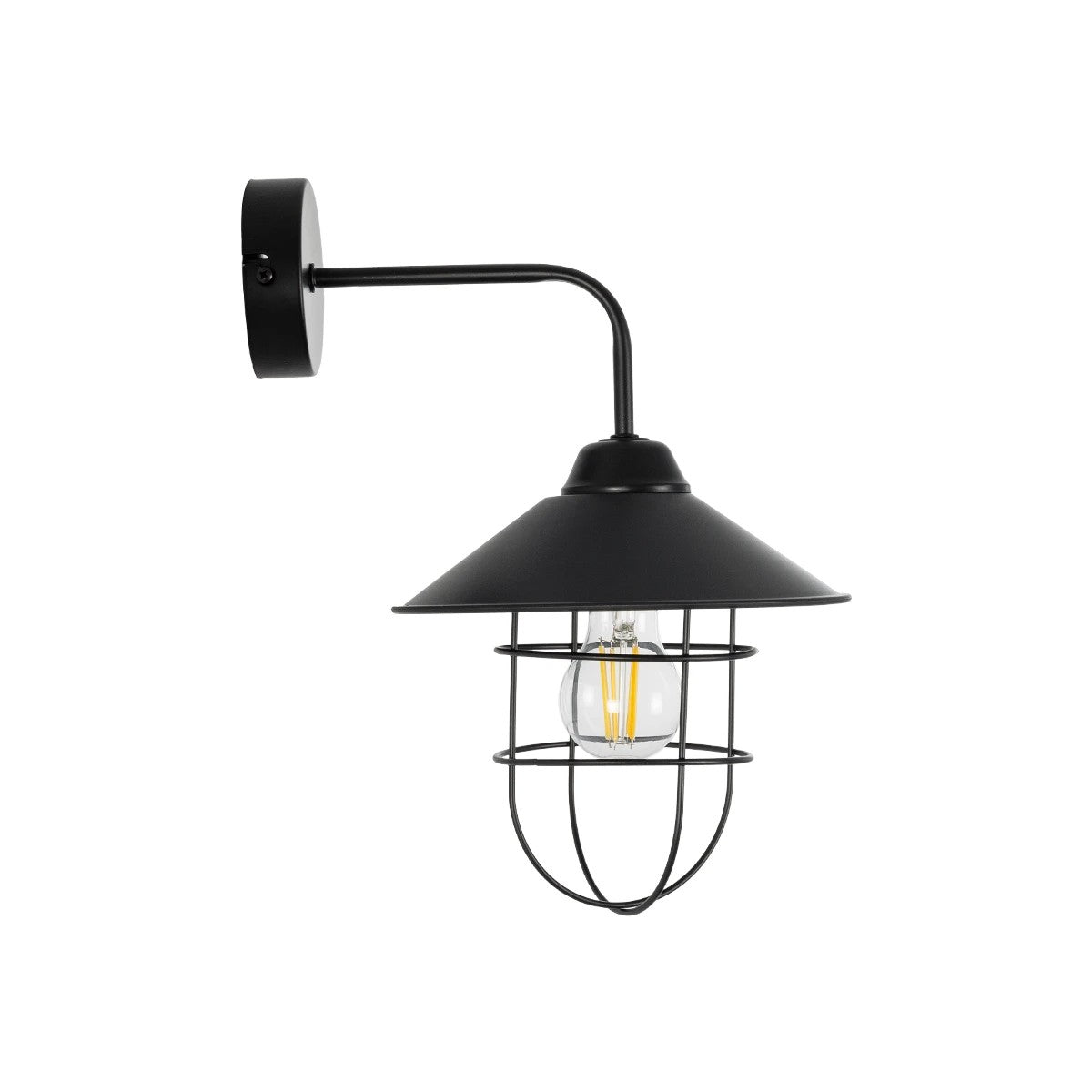 CAGE 203-0096 Vintage Επιτοίχιο Φωτιστικό Απλίκα Μονόφωτο 1 x E27 IP20 Μαύρο Πλαστικό - M22 x Π28 x Υ35