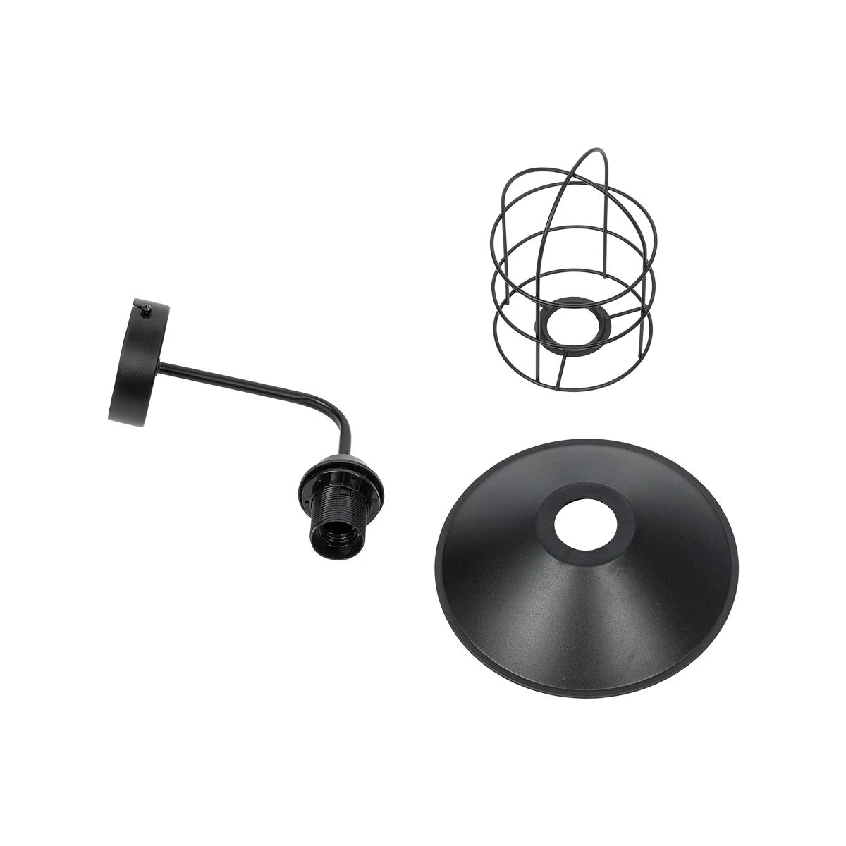 CAGE 203-0096 Vintage Επιτοίχιο Φωτιστικό Απλίκα Μονόφωτο 1 x E27 IP20 Μαύρο Πλαστικό - M22 x Π28 x Υ35