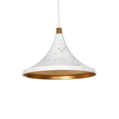MARBLE 203-0098 Μοντέρνο Κρεμαστό Φωτιστικό Οροφής με Ντουί 1 x E27 AC 220-240V IP20 - Λεύκο & Χρυσό - Μ30 x Π30 x Υ20