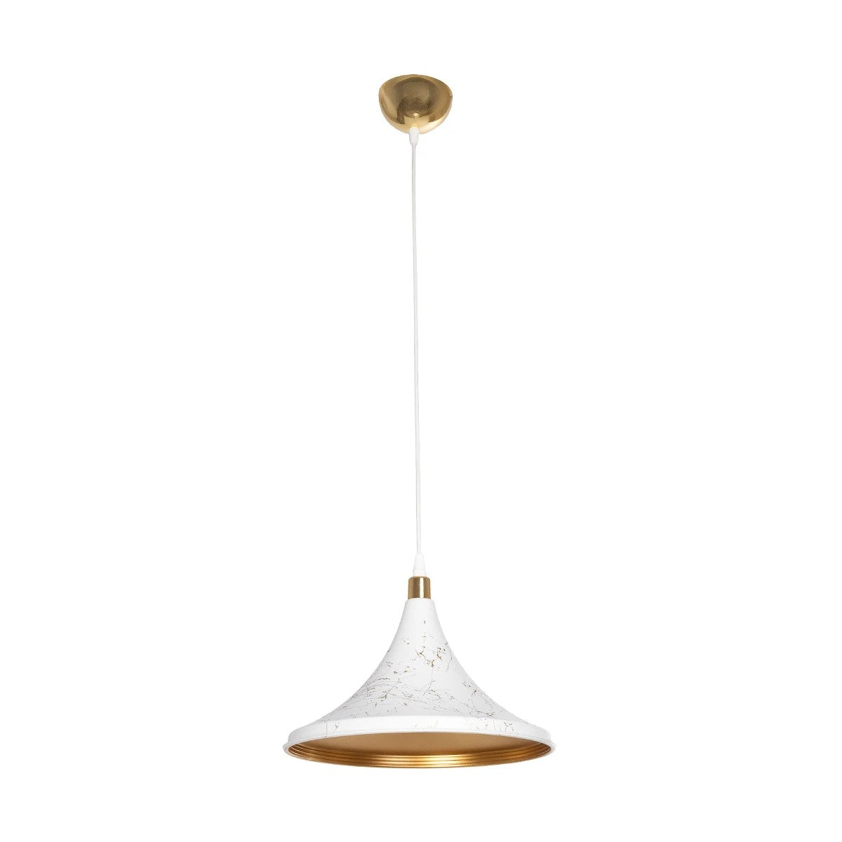 MARBLE 203-0098 Μοντέρνο Κρεμαστό Φωτιστικό Οροφής με Ντουί 1 x E27 AC 220-240V IP20 - Λεύκο & Χρυσό - Μ30 x Π30 x Υ20