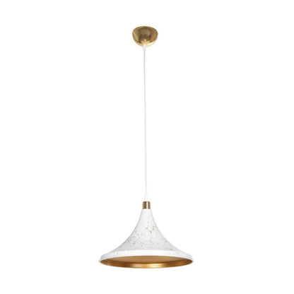 MARBLE 203-0098 Μοντέρνο Κρεμαστό Φωτιστικό Οροφής με Ντουί 1 x E27 AC 220-240V IP20 - Λεύκο & Χρυσό - Μ30 x Π30 x Υ20