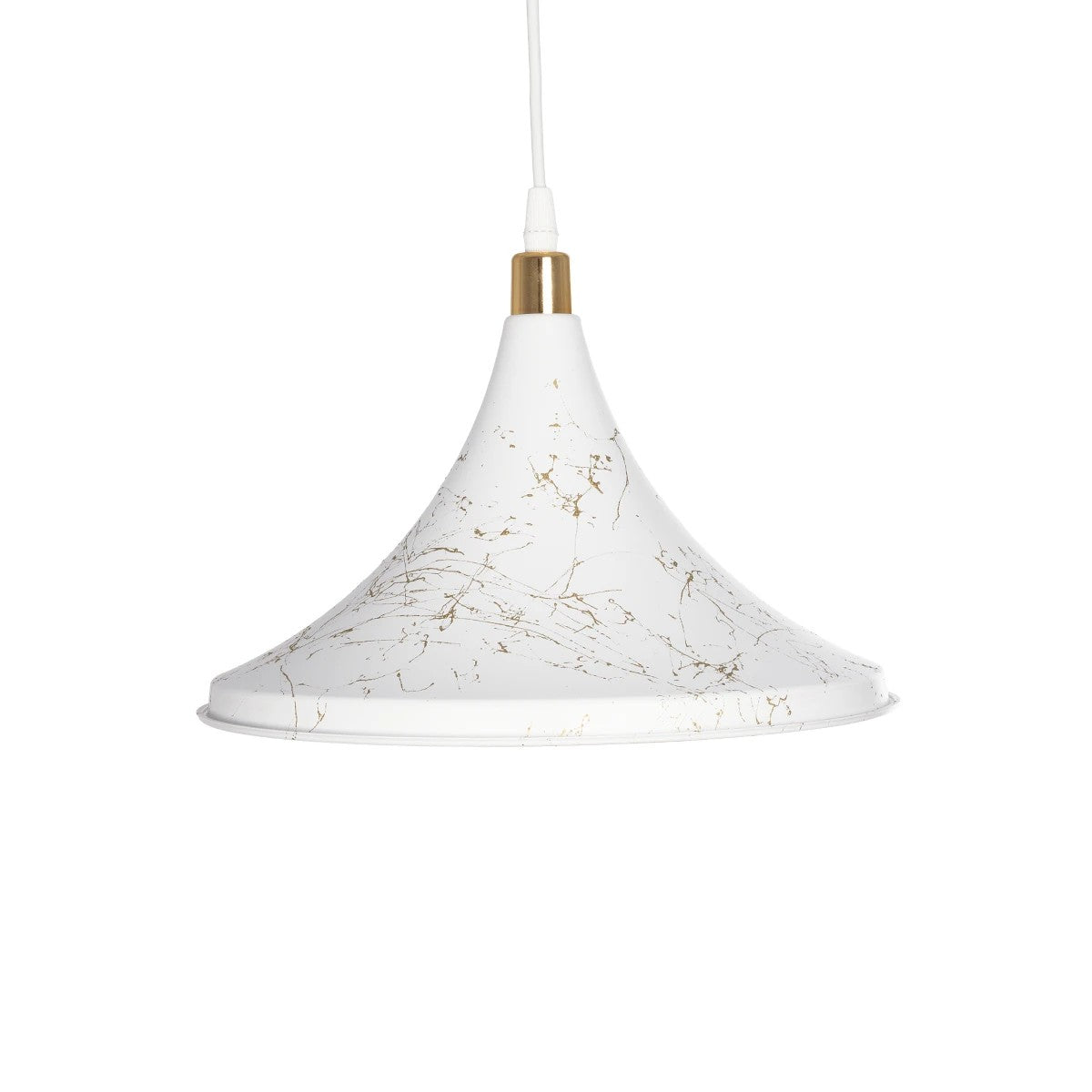 MARBLE 203-0098 Μοντέρνο Κρεμαστό Φωτιστικό Οροφής με Ντουί 1 x E27 AC 220-240V IP20 - Λεύκο & Χρυσό - Μ30 x Π30 x Υ20