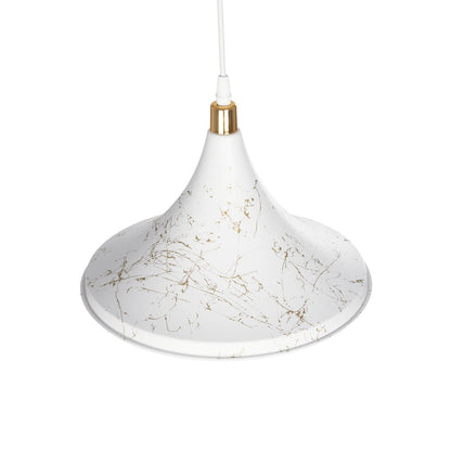 MARBLE 203-0098 Μοντέρνο Κρεμαστό Φωτιστικό Οροφής με Ντουί 1 x E27 AC 220-240V IP20 - Λεύκο & Χρυσό - Μ30 x Π30 x Υ20