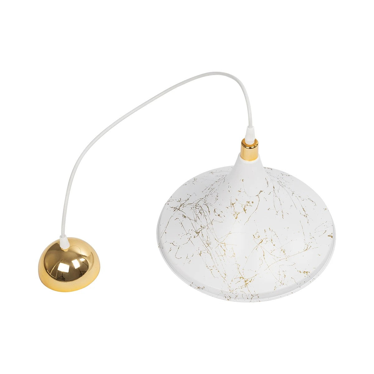 MARBLE 203-0098 Μοντέρνο Κρεμαστό Φωτιστικό Οροφής με Ντουί 1 x E27 AC 220-240V IP20 - Λεύκο & Χρυσό - Μ30 x Π30 x Υ20