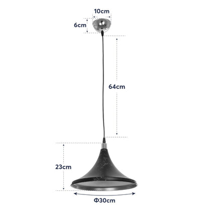 MARBLE 203-0099 Μοντέρνο Κρεμαστό Φωτιστικό Οροφής με Ντουί 1 x E27 AC 220-240V IP20 - Μαύρο & Χρυσό - Μ30 x Π30 x Υ20