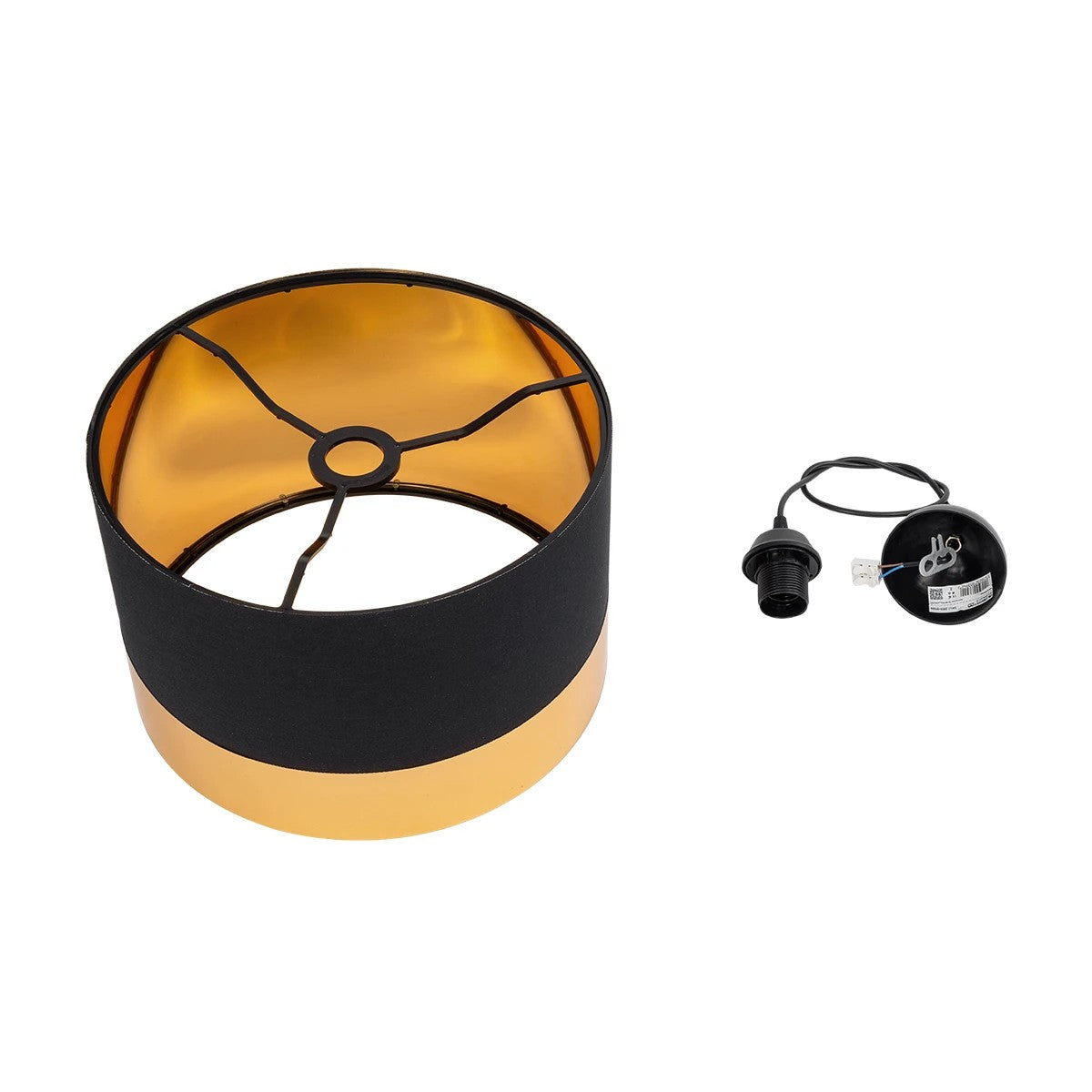 ZYKLUS 203-0100 Μοντέρνο Κρεμαστό Φωτιστικό Οροφής με Ντουί 1 x E27 AC 220-240V IP20 - Μαύρο & Χρυσό - Μ36 x Π36 x Υ25