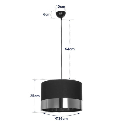 ZYKLUS 203-0100 Μοντέρνο Κρεμαστό Φωτιστικό Οροφής με Ντουί 1 x E27 AC 220-240V IP20 - Μαύρο & Χρυσό - Μ36 x Π36 x Υ25