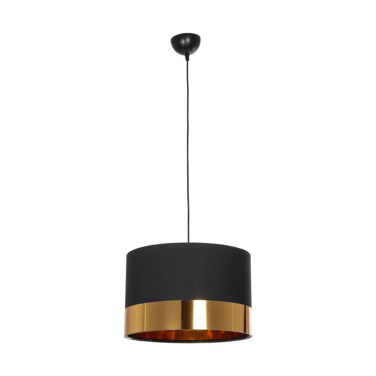 ZYKLUS 203-0100 Μοντέρνο Κρεμαστό Φωτιστικό Οροφής με Ντουί 1 x E27 AC 220-240V IP20 - Μαύρο & Χρυσό - Μ36 x Π36 x Υ25