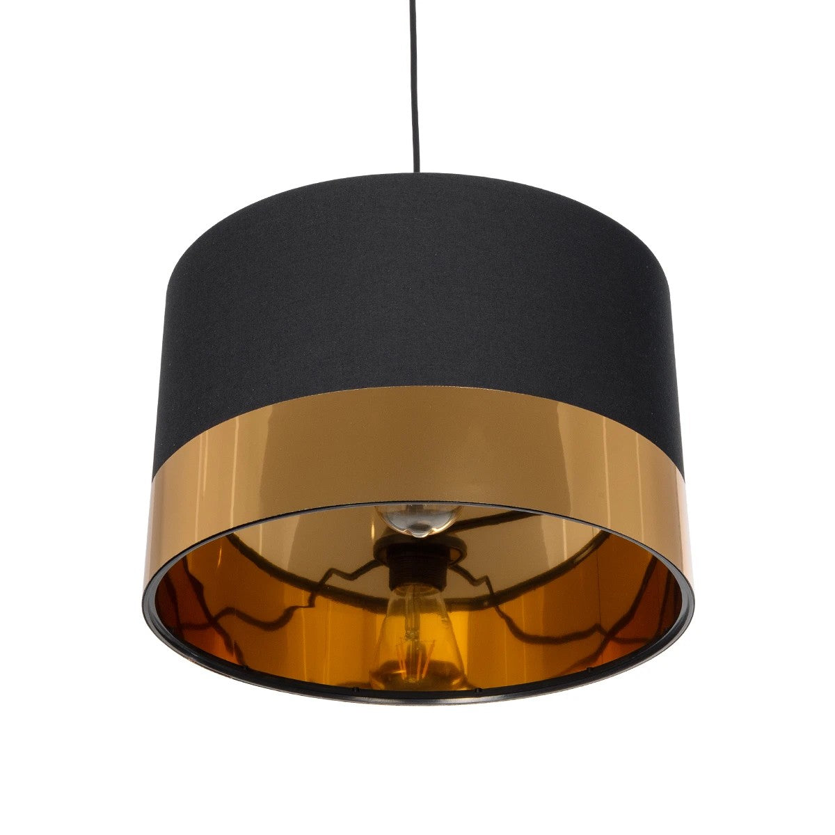 ZYKLUS 203-0100 Μοντέρνο Κρεμαστό Φωτιστικό Οροφής με Ντουί 1 x E27 AC 220-240V IP20 - Μαύρο & Χρυσό - Μ36 x Π36 x Υ25