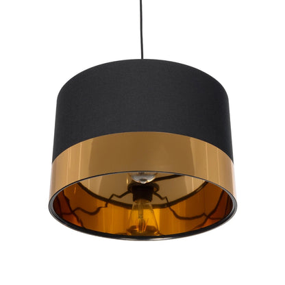 ZYKLUS 203-0100 Μοντέρνο Κρεμαστό Φωτιστικό Οροφής με Ντουί 1 x E27 AC 220-240V IP20 - Μαύρο & Χρυσό - Μ36 x Π36 x Υ25