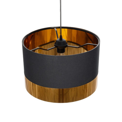 ZYKLUS 203-0100 Μοντέρνο Κρεμαστό Φωτιστικό Οροφής με Ντουί 1 x E27 AC 220-240V IP20 - Μαύρο & Χρυσό - Μ36 x Π36 x Υ25