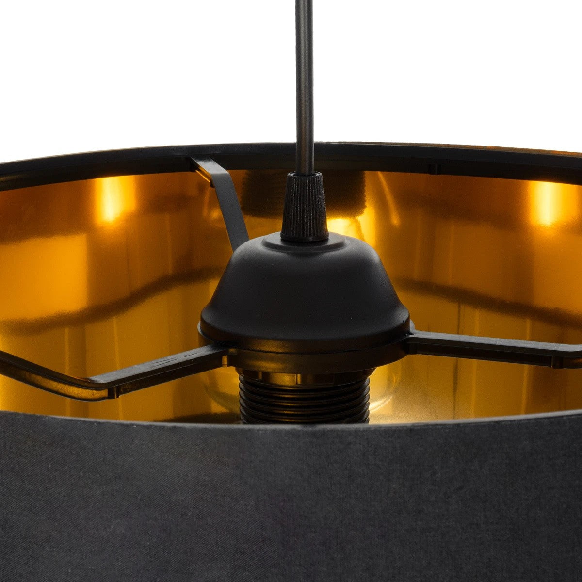 ZYKLUS 203-0100 Μοντέρνο Κρεμαστό Φωτιστικό Οροφής με Ντουί 1 x E27 AC 220-240V IP20 - Μαύρο & Χρυσό - Μ36 x Π36 x Υ25