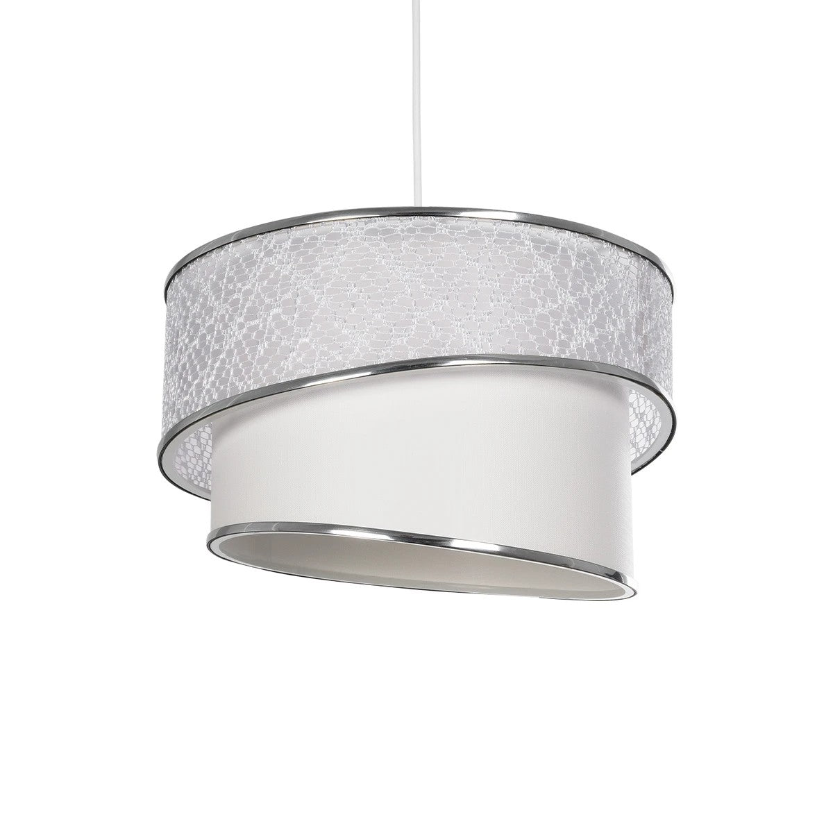 SONIA 203-0115 Μοντέρνο Κρεμαστό Φωτιστικό Οροφής με Ντουί 1 x E27 AC 220-240V IP20 - Λευκό & Ασημί - Μ30 x Π30 x Υ24