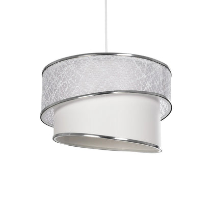 SONIA 203-0115 Μοντέρνο Κρεμαστό Φωτιστικό Οροφής με Ντουί 1 x E27 AC 220-240V IP20 - Λευκό & Ασημί - Μ30 x Π30 x Υ24