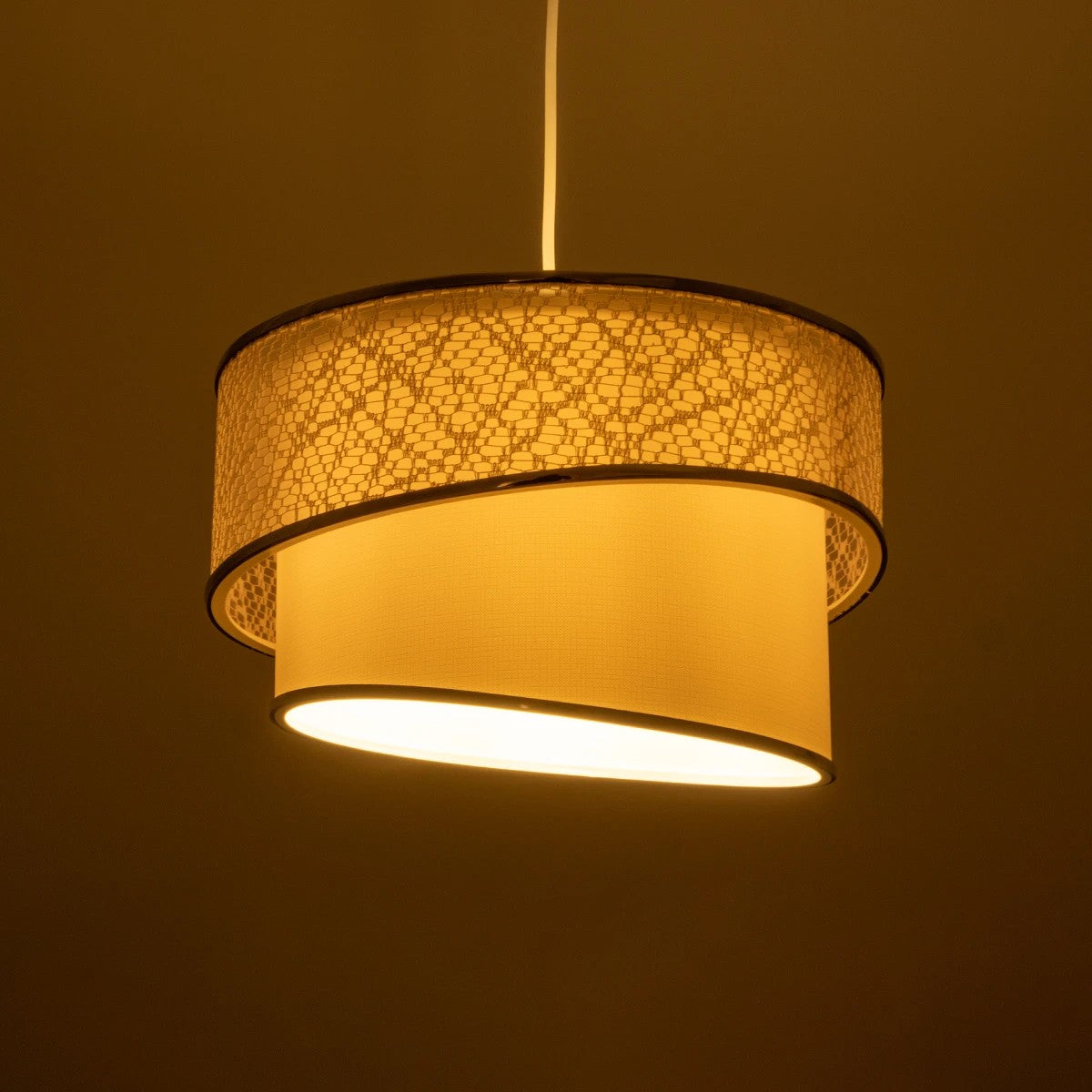 SONIA 203-0115 Μοντέρνο Κρεμαστό Φωτιστικό Οροφής με Ντουί 1 x E27 AC 220-240V IP20 - Λευκό & Ασημί - Μ30 x Π30 x Υ24