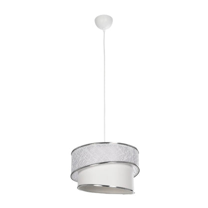 SONIA 203-0115 Μοντέρνο Κρεμαστό Φωτιστικό Οροφής με Ντουί 1 x E27 AC 220-240V IP20 - Λευκό & Ασημί - Μ30 x Π30 x Υ24