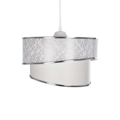 SONIA 203-0115 Μοντέρνο Κρεμαστό Φωτιστικό Οροφής με Ντουί 1 x E27 AC 220-240V IP20 - Λευκό & Ασημί - Μ30 x Π30 x Υ24