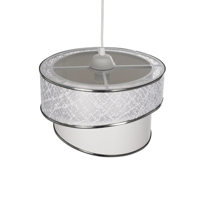 SONIA 203-0115 Μοντέρνο Κρεμαστό Φωτιστικό Οροφής με Ντουί 1 x E27 AC 220-240V IP20 - Λευκό & Ασημί - Μ30 x Π30 x Υ24