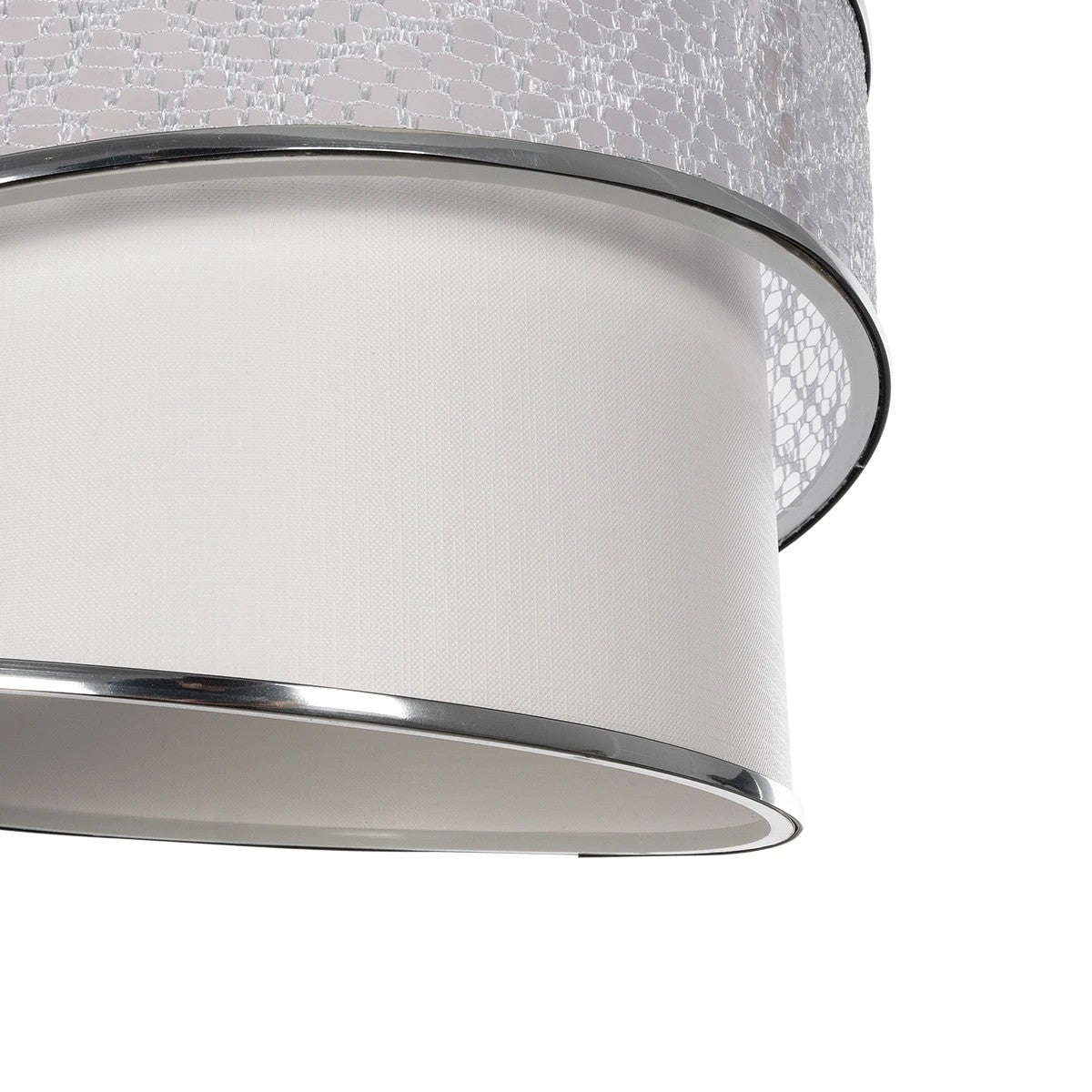 SONIA 203-0115 Μοντέρνο Κρεμαστό Φωτιστικό Οροφής με Ντουί 1 x E27 AC 220-240V IP20 - Λευκό & Ασημί - Μ30 x Π30 x Υ24