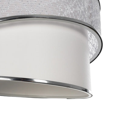 SONIA 203-0115 Μοντέρνο Κρεμαστό Φωτιστικό Οροφής με Ντουί 1 x E27 AC 220-240V IP20 - Λευκό & Ασημί - Μ30 x Π30 x Υ24