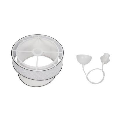 SONIA 203-0115 Μοντέρνο Κρεμαστό Φωτιστικό Οροφής με Ντουί 1 x E27 AC 220-240V IP20 - Λευκό & Ασημί - Μ30 x Π30 x Υ24