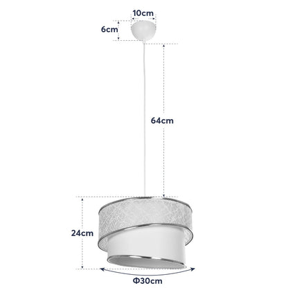SONIA 203-0123 Μοντέρνο Κρεμαστό Φωτιστικό Οροφής με Ντουί 1 x E27 AC 220-240V IP20 - Γκρι & Λευκό - Μ30 x Π30 x Υ24