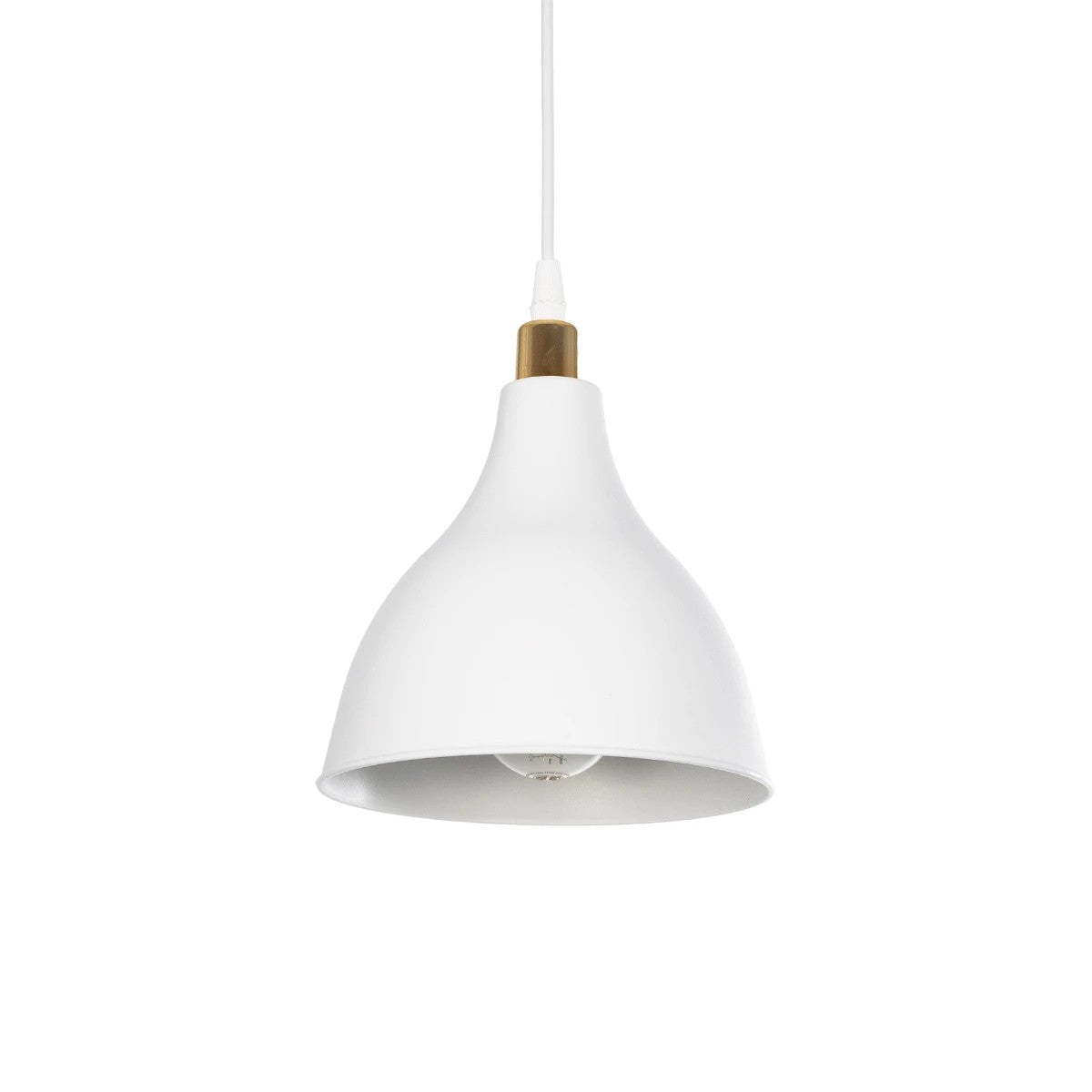 RADE 203-0125 Μοντέρνο Κρεμαστό Φωτιστικό Οροφής με Ντουί 1 x E27 AC 220-240V IP20 - Λευκό & Χρυσό - Μ18.5 x Π18.5 x Υ23