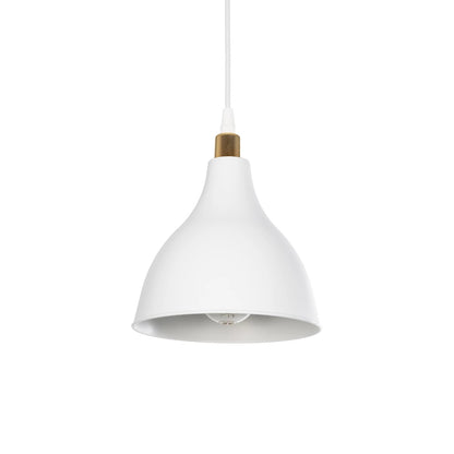 RADE 203-0125 Μοντέρνο Κρεμαστό Φωτιστικό Οροφής με Ντουί 1 x E27 AC 220-240V IP20 - Λευκό & Χρυσό - Μ18.5 x Π18.5 x Υ23