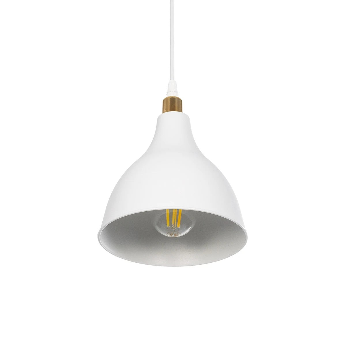 RADE 203-0125 Μοντέρνο Κρεμαστό Φωτιστικό Οροφής με Ντουί 1 x E27 AC 220-240V IP20 - Λευκό & Χρυσό - Μ18.5 x Π18.5 x Υ23