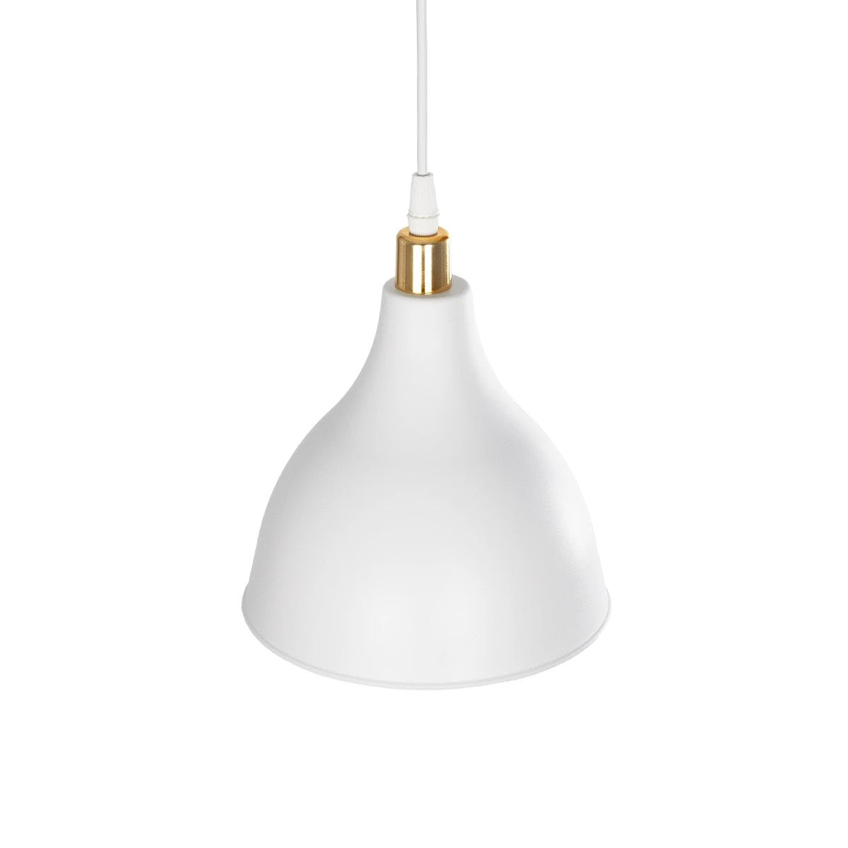 RADE 203-0125 Μοντέρνο Κρεμαστό Φωτιστικό Οροφής με Ντουί 1 x E27 AC 220-240V IP20 - Λευκό & Χρυσό - Μ18.5 x Π18.5 x Υ23