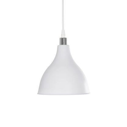 RADE 203-0126 Μοντέρνο Κρεμαστό Φωτιστικό Οροφής με Ντουί 1 x E27 AC 220-240V IP20 - Λευκό & Ασημί - Μ18.5 x Π18.5 x Υ23