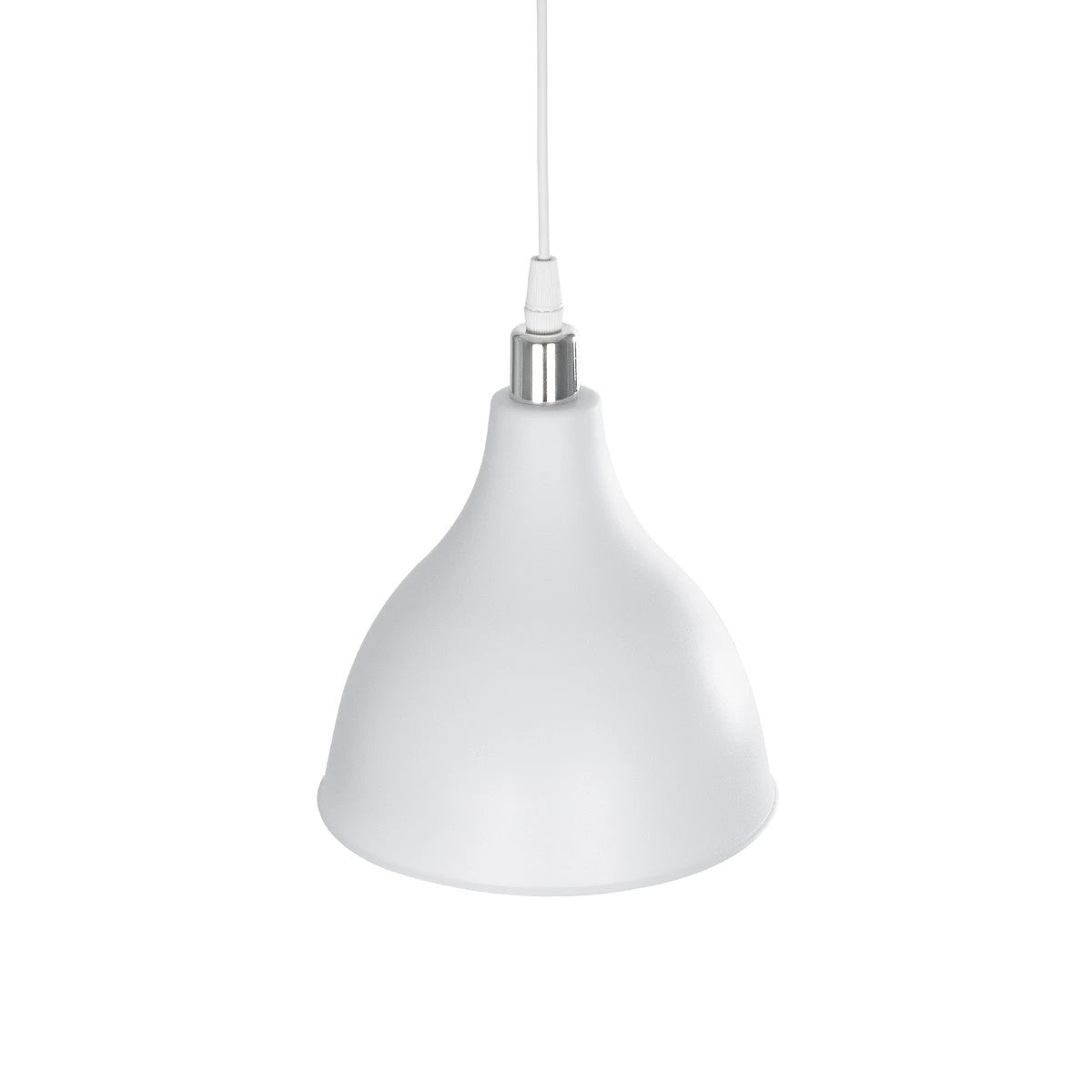 RADE 203-0126 Μοντέρνο Κρεμαστό Φωτιστικό Οροφής με Ντουί 1 x E27 AC 220-240V IP20 - Λευκό & Ασημί - Μ18.5 x Π18.5 x Υ23