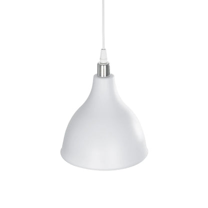 RADE 203-0126 Μοντέρνο Κρεμαστό Φωτιστικό Οροφής με Ντουί 1 x E27 AC 220-240V IP20 - Λευκό & Ασημί - Μ18.5 x Π18.5 x Υ23