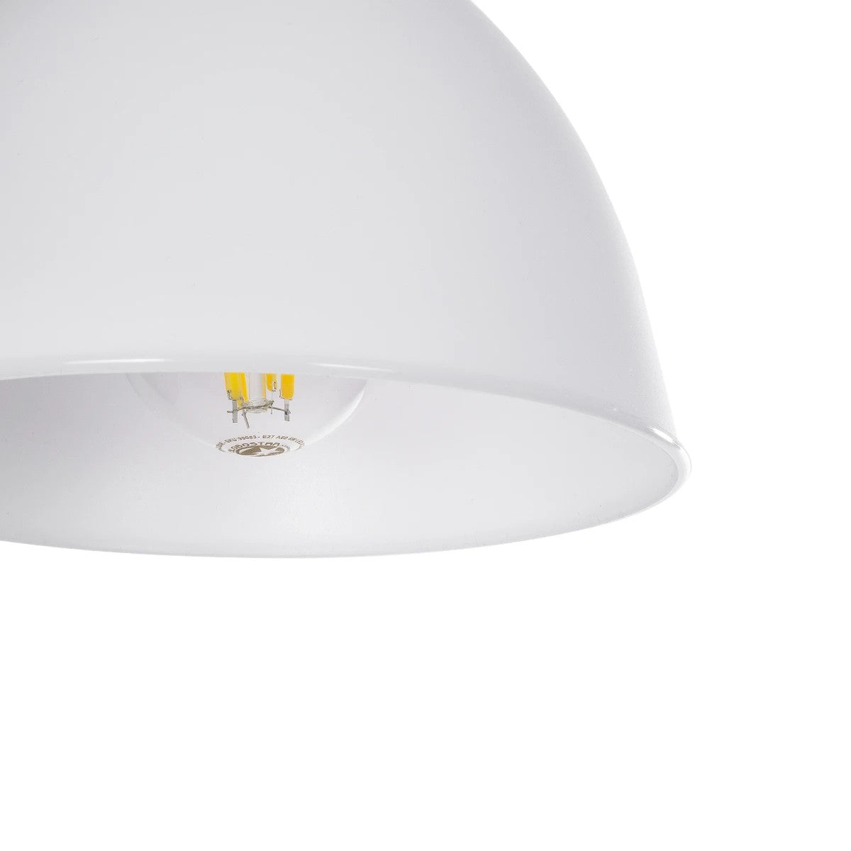 RADE 203-0126 Μοντέρνο Κρεμαστό Φωτιστικό Οροφής με Ντουί 1 x E27 AC 220-240V IP20 - Λευκό & Ασημί - Μ18.5 x Π18.5 x Υ23