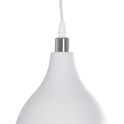 RADE 203-0126 Μοντέρνο Κρεμαστό Φωτιστικό Οροφής με Ντουί 1 x E27 AC 220-240V IP20 - Λευκό & Ασημί - Μ18.5 x Π18.5 x Υ23